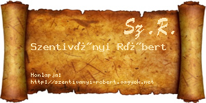 Szentiványi Róbert névjegykártya