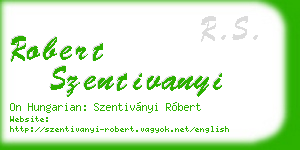 robert szentivanyi business card
