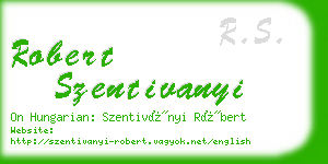 robert szentivanyi business card